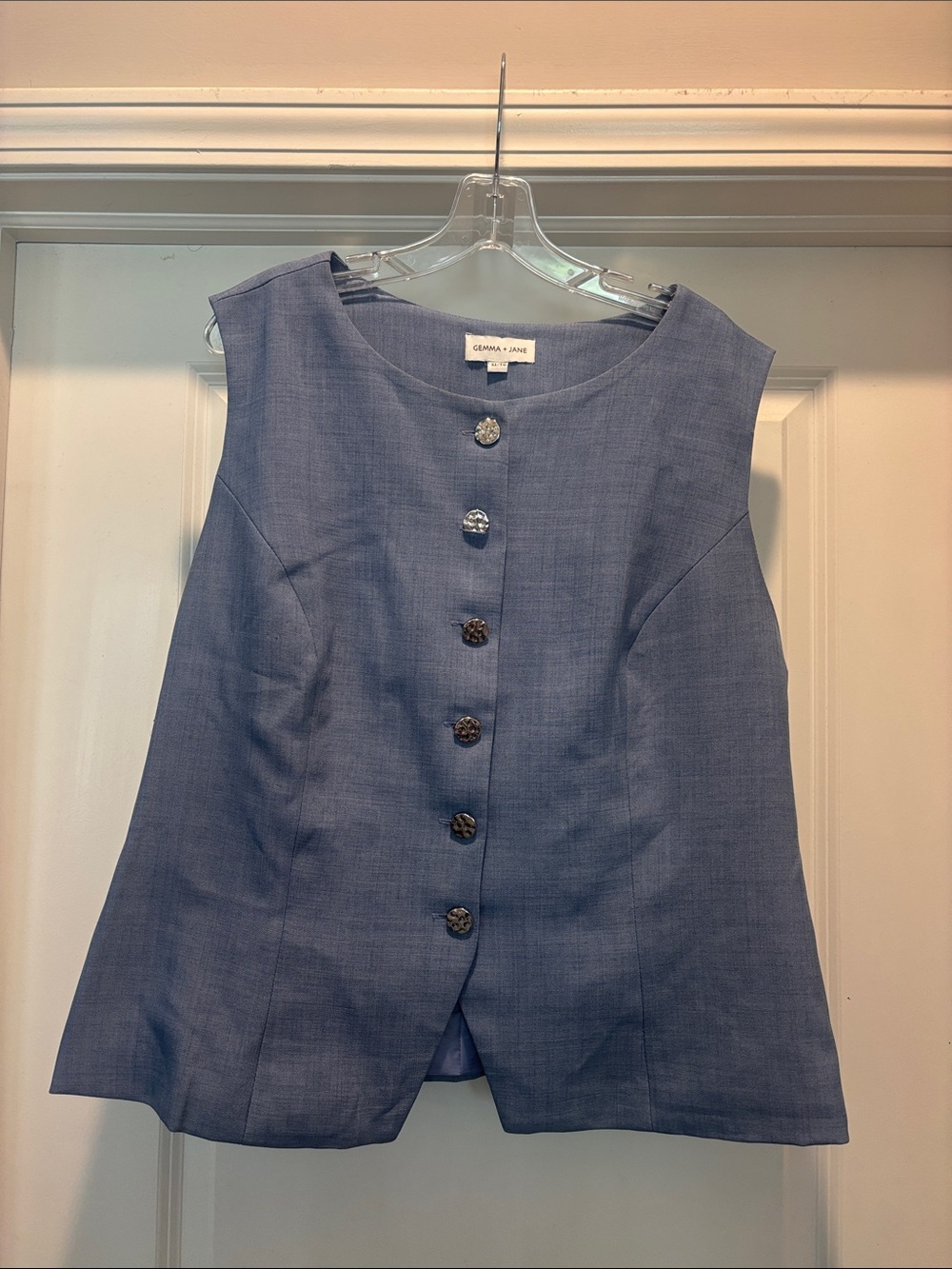 Sleeveless Button-Front Camisole in Slate Blue